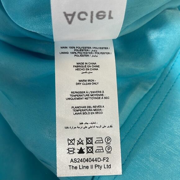 Acler Mornington Lace Back Cyan Metallic Mini Dress Size 10 - Picture 6 of 6